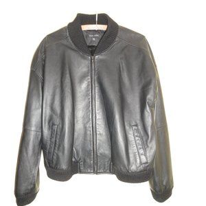 Eileen Fisher Lambskin Leather Bomber Jacket, L